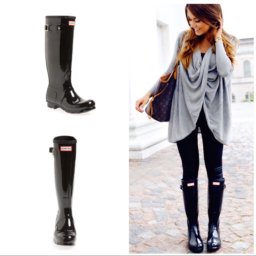 Hunter Tall Boots - High Gloss Black